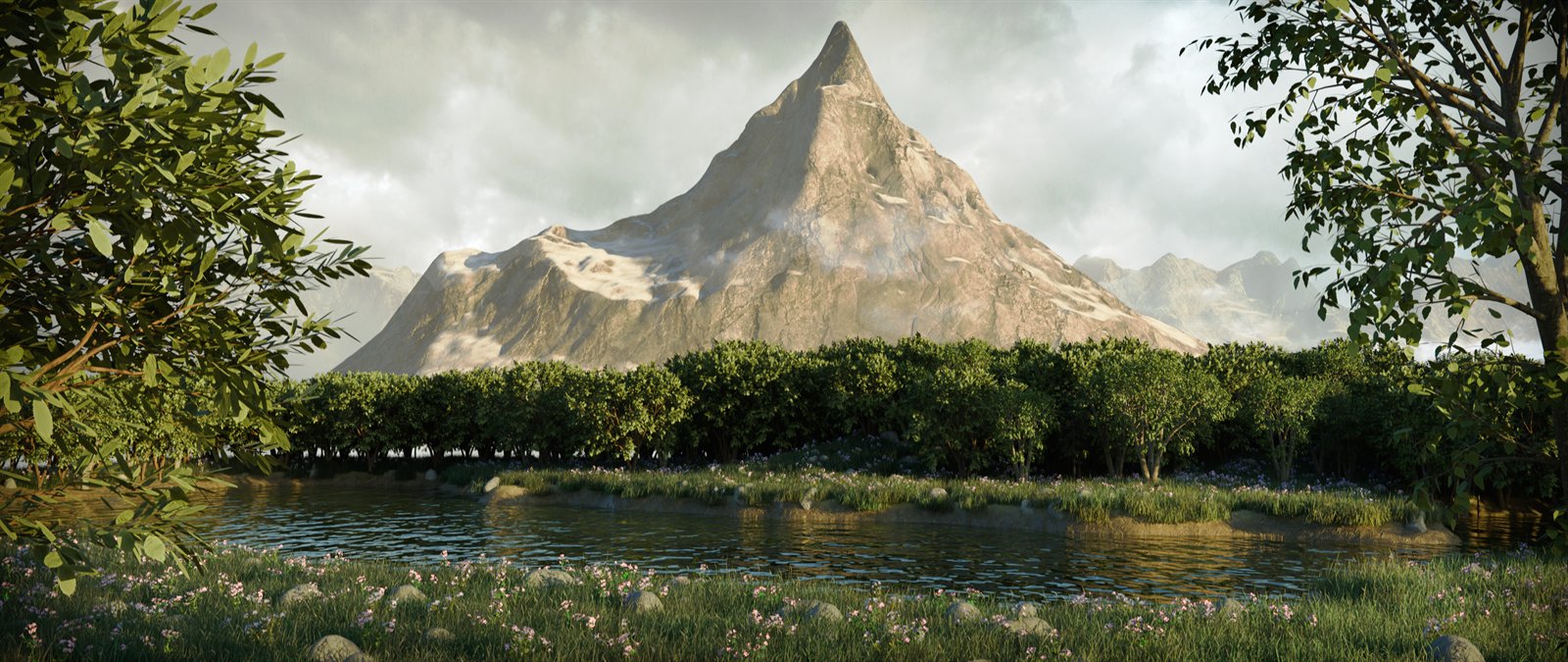 Forest and mountains environment