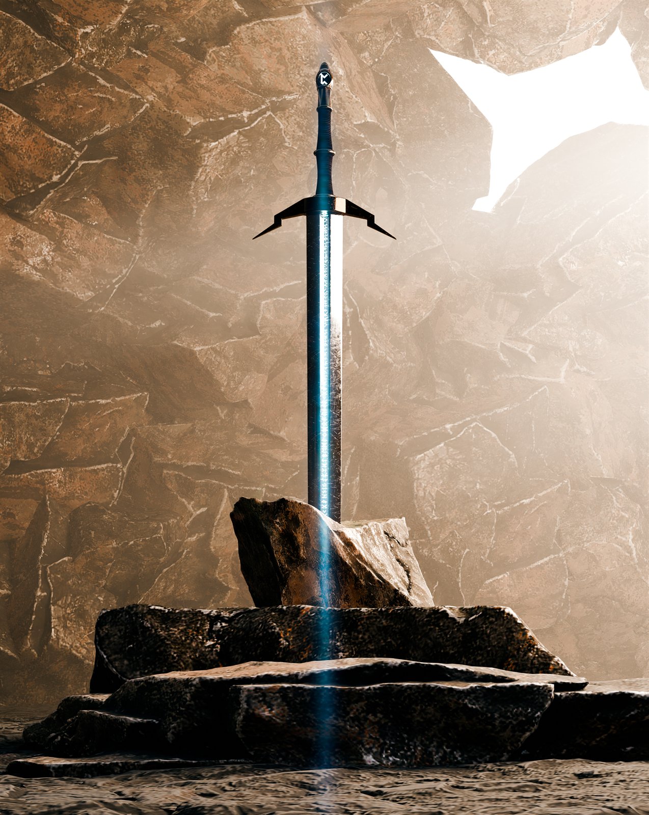 Rune sword fantasy render